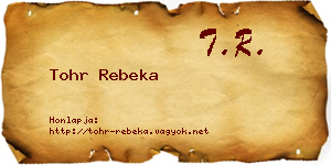 Tohr Rebeka névjegykártya